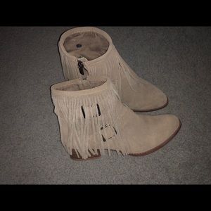 BCBGeneration Ankle Fringe Booties